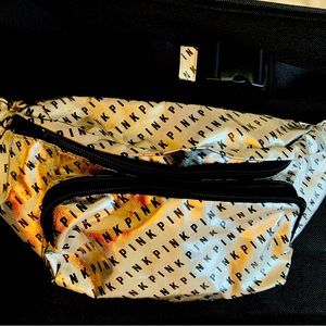 Victoria Secret “Pink Edition” Silver PVC Fanny Pack Bag